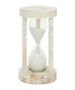 Grayson Lane Timer - White Mango Wood - 12-in X 6-in x 6-in