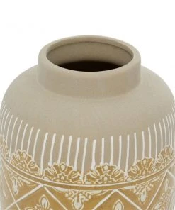 Grayson Lane Set of 2 9-in , 11-in Boho Style Vase - Beige Ceramic -GRAYSON LANE shop 330858153 AlternateImage2 l