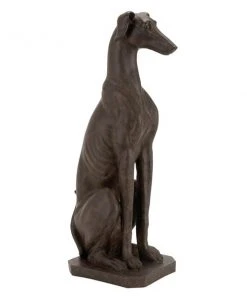 Grayson Lane Farmhouse Sculpture - Brown Poly Stone Dog - 31-in X 12-in