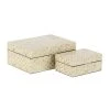 Grayson Lane Set of 2 8-in , 12-in - Mother of Pearl Beige Coastal Box