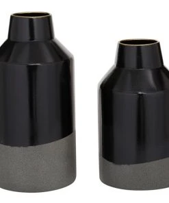Grayson Lane Set of 2 10-in , 12-in Contemporary Vase - Black Metal