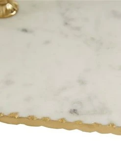 Grayson Lane Natural 3 Tier Tray Stand - Gold Marble and Aluminum- 24-in X 12-in -GRAYSON LANE shop 330858181 AlternateImage2 l