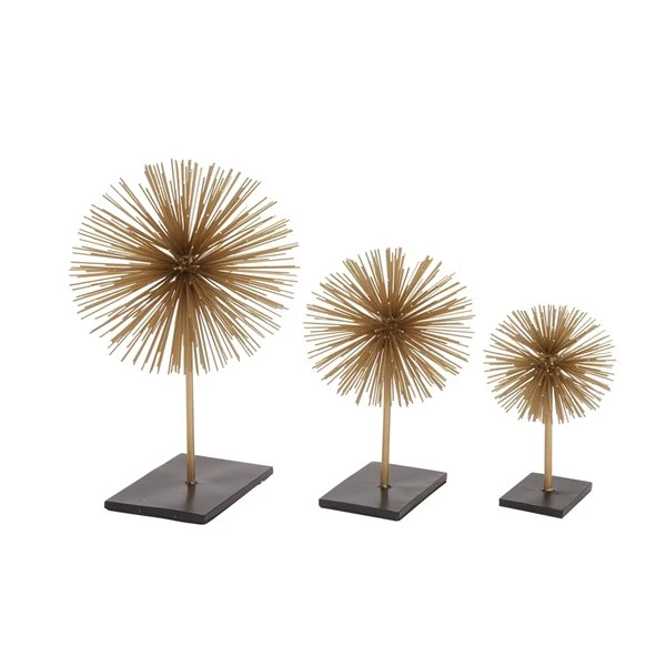 Grayson Lane Set of 3 10-in , 13-in , 17-in - Gold Contemporary Geometric Sculpture - Metal 1 Grayson Lane Set of 3 10-in , 13-in , 17-in - Gold Contemporary Geometric Sculpture - Metal