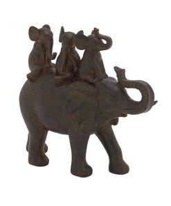 Grayson Lane Eclectic Elephant Sculpture - Brown Poly Stone - 10-in X 10-in 8 Grayson Lane Eclectic Elephant Sculpture - Brown Poly Stone - 10-in X 10-in -GRAYSON LANE shop 330858197 AlternateImage3 l