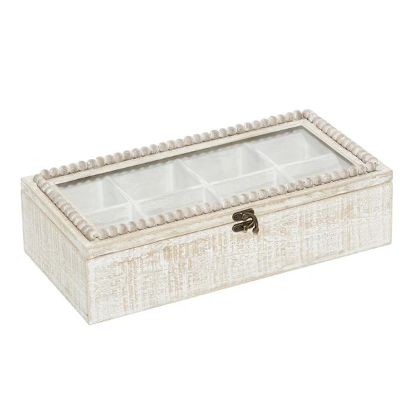 Grayson Lane Farmhouse Box - White Wood - 4-in X 16-in 1 Grayson Lane Farmhouse Box - White Wood - 4-in X 16-in