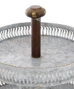 Grayson Lane Farmhouse 2 Tier Tray Stand - Silver Iron - 15-in X 16-in -GRAYSON LANE shop 330858200 AlternateImage3 l