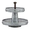 Grayson Lane Farmhouse 2 Tier Tray Stand - Silver Iron - 15-in X 16-in