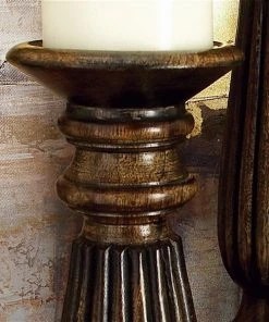 Grayson Lane 3-Candle Pillar Holder - 18-in, 15-in, 12-in -Brown Mango Wood -GRAYSON LANE shop 330858201 AlternateImage3 l