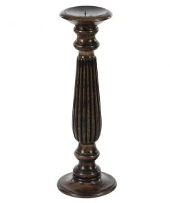Grayson Lane 3-Candle Pillar Holder - 18-in, 15-in, 12-in -Brown Mango Wood -GRAYSON LANE shop 330858201 AlternateImage5 l