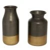 Grayson Lane Set of 2 8-in , 9.25-in Contemporary Vase - Gold - Metal