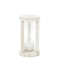Grayson Lane Timer - White Mango Wood - 9-in X 5-in x 5-in