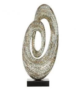 Grayson Lane Abstract Sculpture- Grey Mother of Pearl - 29-in X 12-in