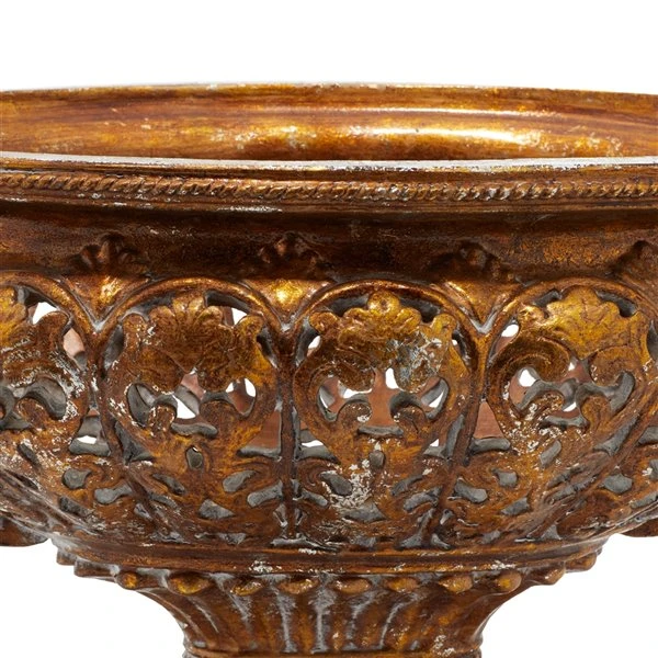 Grayson Lane Traditional Decorative Bowl - Gold Resin - 12-in x 19-in 4 Grayson Lane Traditional Decorative Bowl - Gold Resin - 12-in x 19-in - Image 4