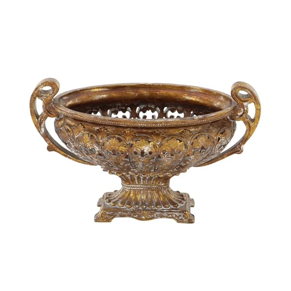 Grayson Lane Traditional Decorative Bowl - Gold Resin - 12-in x 19-in 5 Grayson Lane Traditional Decorative Bowl - Gold Resin - 12-in x 19-in - Image 5