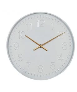 Grayson Lane Analog 24-in x 24-in White Round Wall Standard Clock