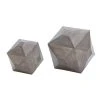 Grayson Lane Set of 2 6-in , 9-in - Grey Contemporary Geometric Sculpture - Metal