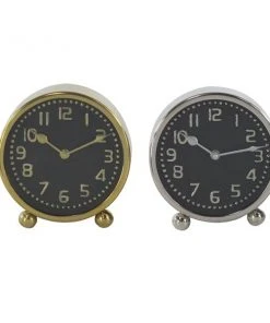 Grayson Lane Analog 7-in x 6-in Set of 2 Round Multiple Colours Tabletop Standard Clock