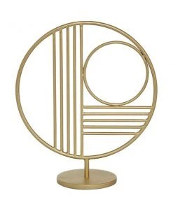 Grayson Lane Contemporary Abstract Sculpture - Gold Metal - 14-in X 5-in