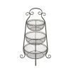 Grayson Lane Farmhouse 3 Tier Tray Stand - Black Iron - 33-in X 20-in