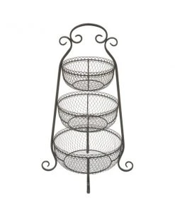 Grayson Lane Farmhouse 3 Tier Tray Stand - Black Iron - 33-in X 20-in