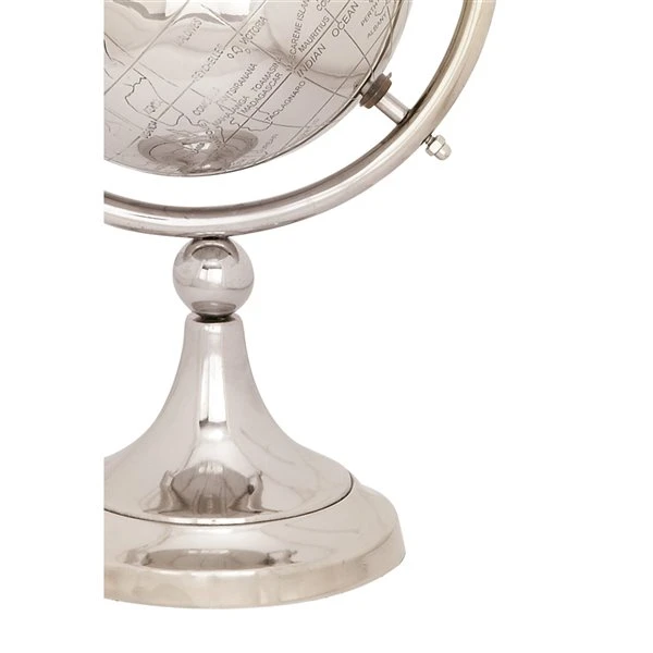 Grayson Lane Glam Globe - Silver Aluminum - 13-in X 8-in 3 Grayson Lane Glam Globe - Silver Aluminum - 13-in X 8-in - Image 3