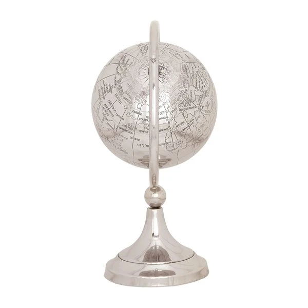 Grayson Lane Glam Globe - Silver Aluminum - 13-in X 8-in 4 Grayson Lane Glam Globe - Silver Aluminum - 13-in X 8-in - Image 4