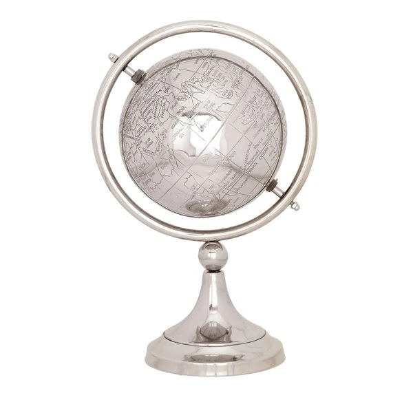 Grayson Lane Glam Globe - Silver Aluminum - 13-in X 8-in 1 Grayson Lane Glam Globe - Silver Aluminum - 13-in X 8-in