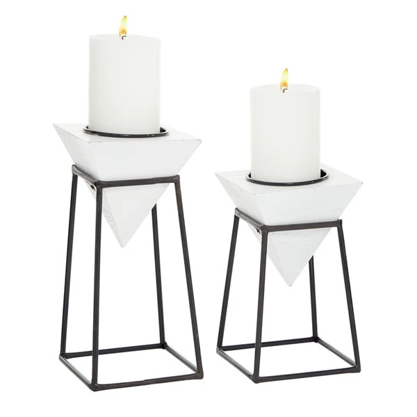 330858256_MainImage_001_l.jpg Grayson Lane 2-Candle Wood Pillar Holder (8-in x 10-in) -GRAYSON LANE shop 330858256 MainImage 001 l