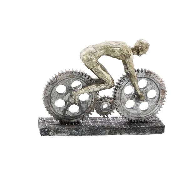 Grayson Lane Bicycle Industrial Sculpture - Silver Poly Stone - 8-in X 10-in 5 Grayson Lane Bicycle Industrial Sculpture - Silver Poly Stone - 8-in X 10-in - Image 5