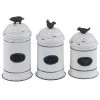 Grayson Lane Set of 3 11-in , 13-in , 14-in Farmhouse Decorative Jar - White - Metal