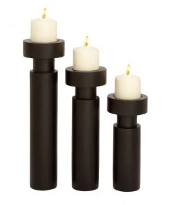 Grayson Lane 3-Candle Wood Pillar Holder - 10-in, 13-in, 16-in