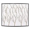 Grayson Lane Eclectic Fireplace Screen - Brass Metal - 33-in X 39-in
