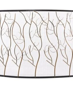 Grayson Lane Eclectic Fireplace Screen - Brass Metal - 33-in X 39-in