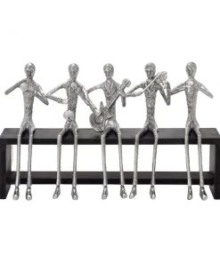 Grayson Lane Band Contemporary Sculpture - Silver Aluminum - 13-in X 21-in