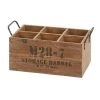 Grayson Lane 6-Bottle Brown Wood Rustic Wine Holder