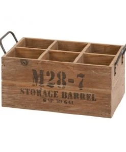 Grayson Lane 6-Bottle Brown Wood Rustic Wine Holder