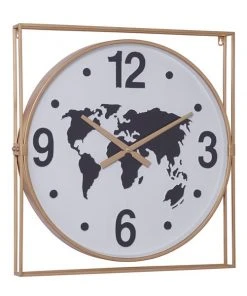Grayson Lane Analog 26-in x 24-in Gold Square Wall Standard Clock