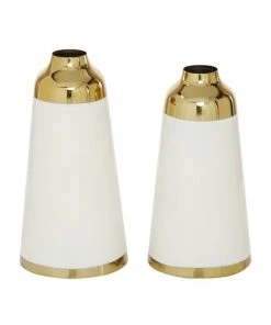 Grayson Lane Set of 2 6-in x 12-in Glam Vase - White - Metal -GRAYSON LANE shop 330858284 AlternateImage4 l