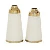 Grayson Lane Set of 2 6-in x 12-in Glam Vase - White - Metal