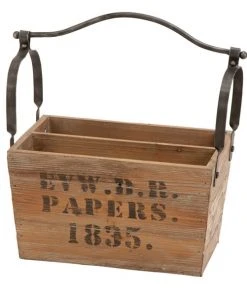 Grayson Lane Rustic Magazine Holder Light - Brown Wood - 16-in X 16-in