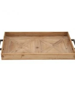 Grayson Lane Contemporary Tray Contemporary - Brown Wood - 32-in X 16-in X 3-in