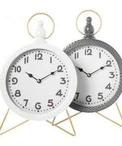 Grayson Lane Analog 16-in x 10-in Set of 2 Multiple Colours Round Tabletop Standard Clock
