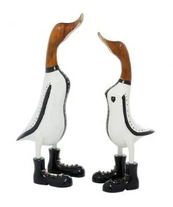 Grayson Lane Duck Farmhouse Sculpture - White Wood - 16-in X 7-in