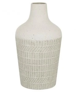 Grayson Lane Contemporary Style Vase - White Metal - 13-in X 8-in