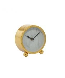 Grayson Lane Analog 4-in x 4-in Gold Round Tabletop Standard Clock