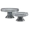 Grayson Lane Set of 2 16-in, 12-in Grey Farmhouse Cake Stand - Metal