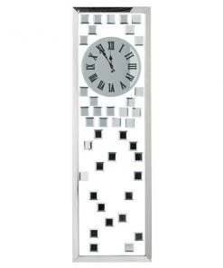 Grayson Lane Analog 42-in x 13-in Silver Rectangle Wall Standard Clock