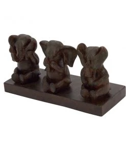 Grayson Lane Eclectic Sculpture - Brown Poly Stone Elephant - 6-in X 12-in -GRAYSON LANE shop 330858337 AlternateImage3 l