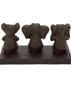Grayson Lane Eclectic Sculpture - Brown Poly Stone Elephant - 6-in X 12-in -GRAYSON LANE shop 330858337 AlternateImage4 l