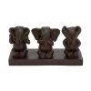 Grayson Lane Eclectic Sculpture - Brown Poly Stone Elephant - 6-in X 12-in